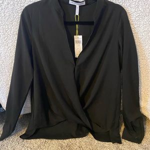 BCBG Black Draped Blouse